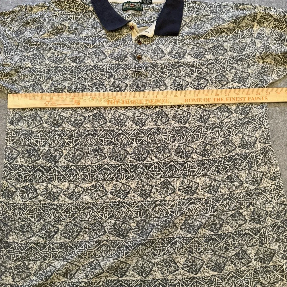 Vintage 80s American Eagle Outfitters Men's Polo Shirt Retro Geometric XL